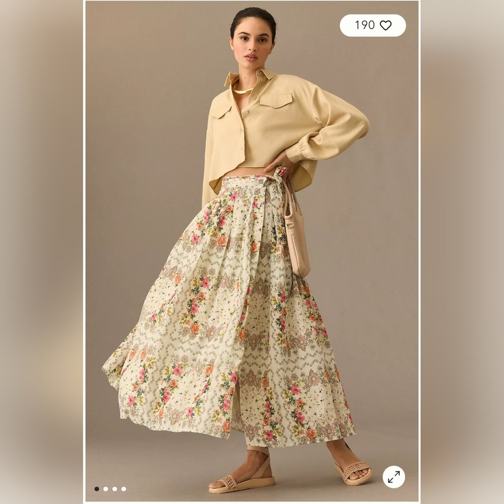 Anthropologie Floral Maxi Skirt